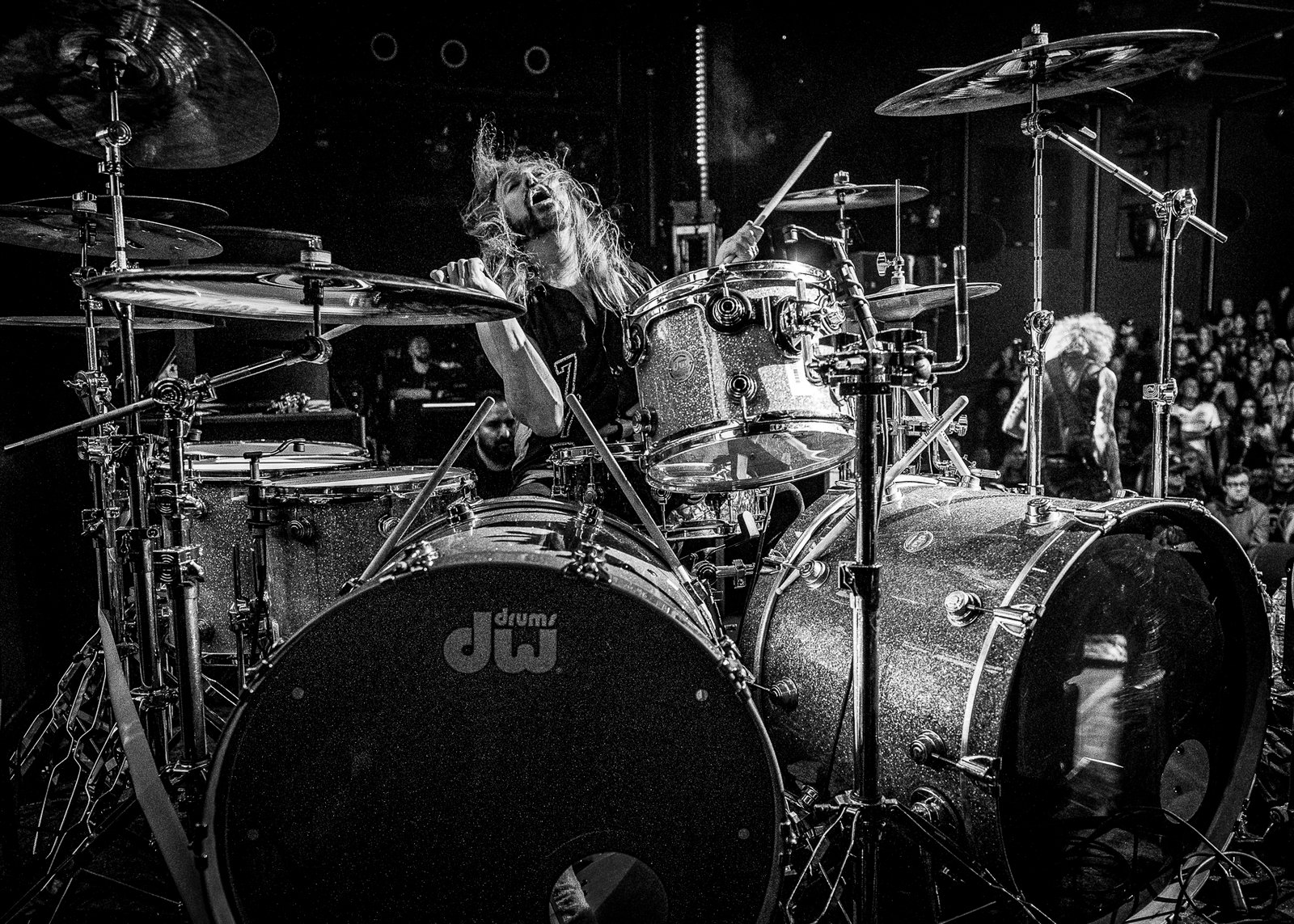 Drummer mid-show, shot by Jason Miller
